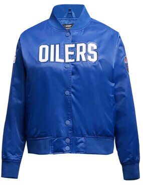 ✨ Pro Standard Edmonton Oilers Satin Bomber Jacket – Women's XS